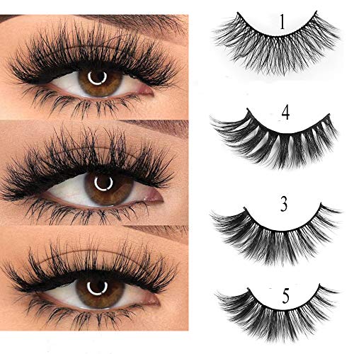Mixed 3D Mink False Eyelashes Dramatic Long Fake Lashes Full Strips Thick Cross Wispy Volume Fluffy Eye Makeup Tools 5 Pairs - Thumbnail 4