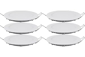 6 Pack 9w Led Recessed Ceiling Lights, 3200k Warm White, Super Bright 540lm Flat Panel Lights for Bathroom, Kitchen, Living R