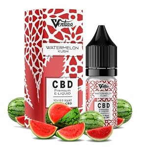Premium CBD Liquid Watermelon Kush von Ventura | E Liquid für E Zigaretten & E Shishas | CBD Liquid ohne Nikotin | Made in Germany | rein natürliche Terpene | 30mg CBD