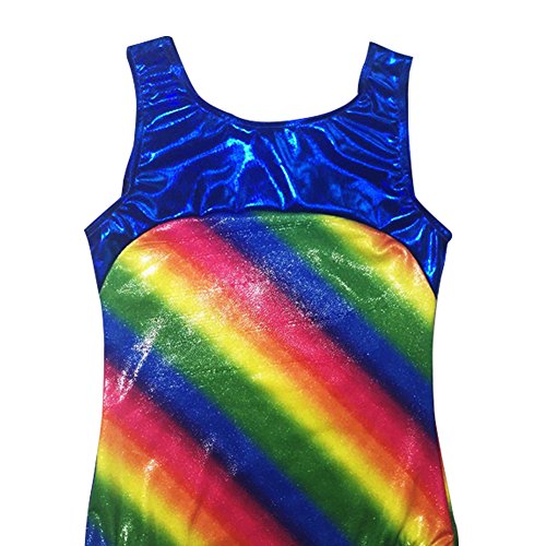 Nachvorn Girls' Gymnastics Leotard One-piece Sparkle Athletic Camisole, Rainbow 8 - Thumbnail 2