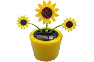 KILLER'S INSTINCT OUTDOORS Solar Dancing Flower Sunflower Solar Dancing Solar Toys Powered Toys Car Swinging Dancing Toy Car Windowsill Decoration Holiday Car Dashboard Office Home Desk Decor