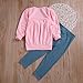 C&M Wodro Toddler Girls Clothes Winter Warm Long Sleeve Tops+Long Pants Set (Pink, 3T (2-3 Years))