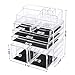 SONGMICS Makeup Organizer Deep Drawers Cosmetic Jewelry Storage Display Case 3 Pieces Set UJMU09T