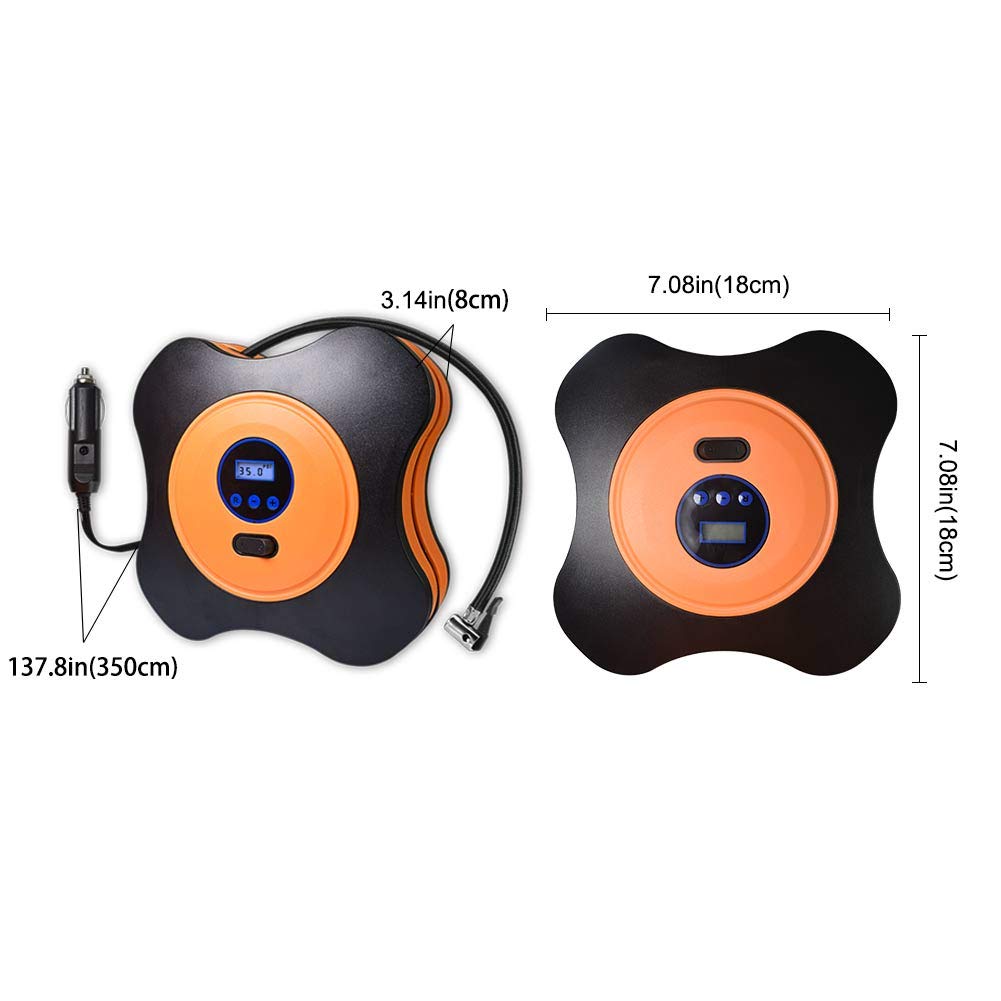 CNIKESIN Air Compressor Pump Portable Car Digital Tire Inflatable Pump 150PSI 12V DC LED Light with Nozzle for Car Truck Bicycle| Swimming Rings Toy