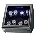 JINS&VICO Watch Winder, Piano Finish Carbon Fiber Exterior and Soft Flexible Watch Pillows, 8 Winding Spaces with Built-in Illumination (8+0)