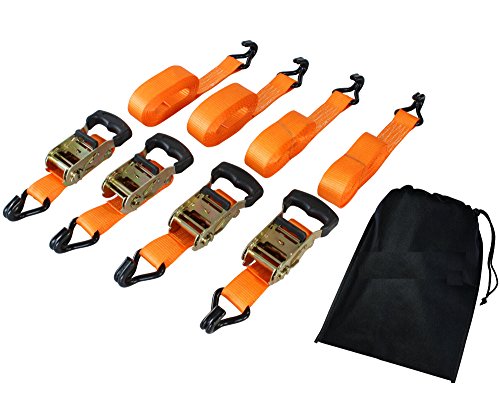 Cartman 1,5" x 15  padded ratchet tie down 3000lbs capacity (4pk)