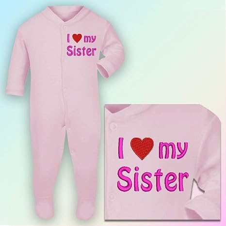 i love my big sister baby sleepsuit
