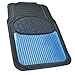 BDK Real Heavy Duty Metallic Rubber Mats for Car SUV and Truck (Blue Black) - All Weather Protection, Trimmable