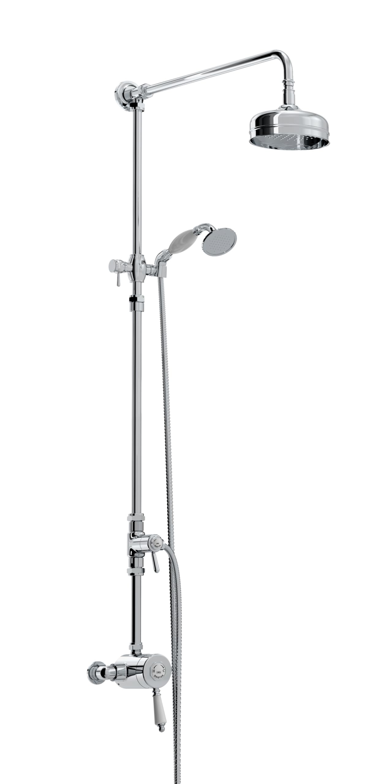 Bristan 1901 Exposed Sequential Rigid Riser Kit with Easy Replacement Technology, Wall Mounted, Chrome Finish