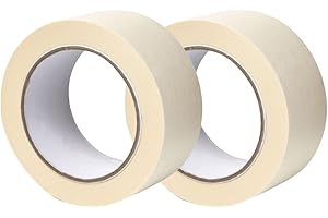 GTSE Masking Tape, 2 Rolls, 2 inches x 55 Yards (164 ft), Multi-Surface Adhesive Painting Tape, Perfect for Painting, Home, Office, School, Art, Crafts, Glass, Vinyl