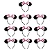SuperLi Mickey Mouse Ears Headband Costume Acessory for Boys and Girls Birthday Party or Celebrations (Set of 10)