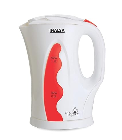 Inalsa Vapor 1.2-Litre Electric Kettle (White/Red)