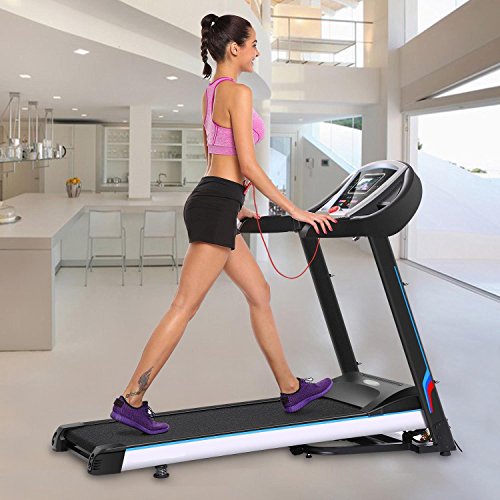 3.0HP Folding Electric Exercise & Fitness Treadmill with Heart Rate Monitor for Home, Gym (US Plug)