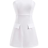 winkbay Women's Summer Strapless Mini Tube Top Dress Elegant A Line Cocktail Evening Party Dresses