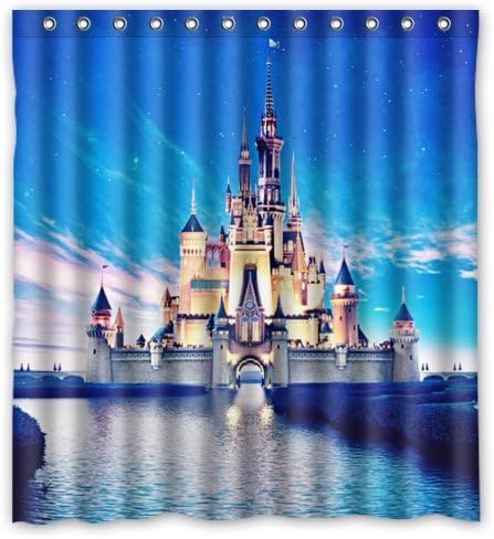 Popular castle Bathroom Shower Curtain, Shower Rings Included 100% Polyester Waterproof 66" x 72"
