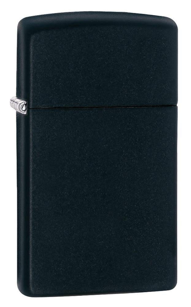 Zippo - Windproof Lighter, Matt Black, Slim, Base Model, Refillable, Reusable, Windproof Design, Gift Box, Made in the USA