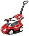 Deluxe Mega 3 in 1 Car Children's Toy Stroller & Walker Combo w/Working Horn, Underseat Storage (Red)