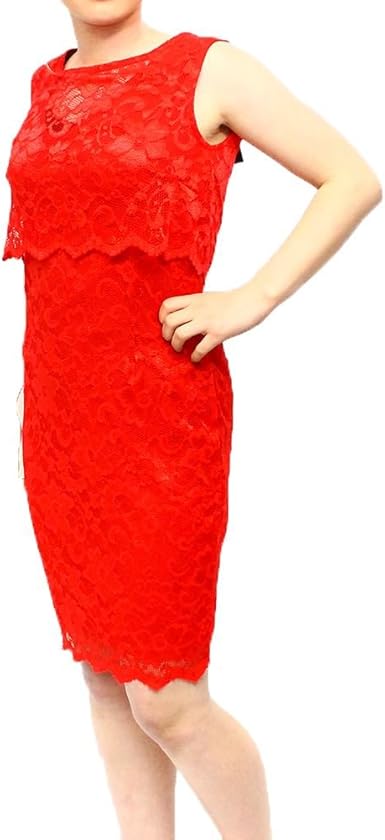 red lace sleeveless dress