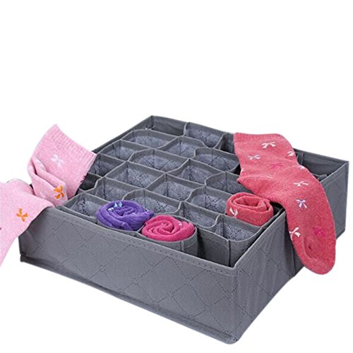 Hosaire Collapsible Drawer Divider 30 Grid Underwear Bra Socks Ties Divider Closet Container Storage Box Organizer