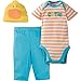Gerber Baby 3-Piece Onesies Bodysuit, Pant and Cap Set, First Duck, 24 Months