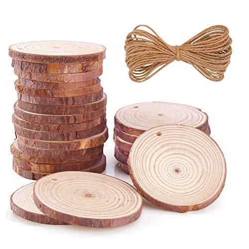 Natural Wood Slices 35 Pcs 2.4