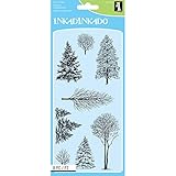Inkadinkado Trees Unmounted Clear Rubber Stamp Set