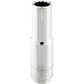 Performance Tool W32712 1/2 in. Drive 12 mm 12-Point Deep Socket | Automotive metric deep well design. Chrome vanadium steel resists corrosion. Recessed edges reduce rounding