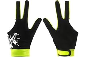 FERCAISH 3 Finger Snooker Gloves Stretchy Billiards Gloves, Anti Slip and Breathable Pool Cue Gloves