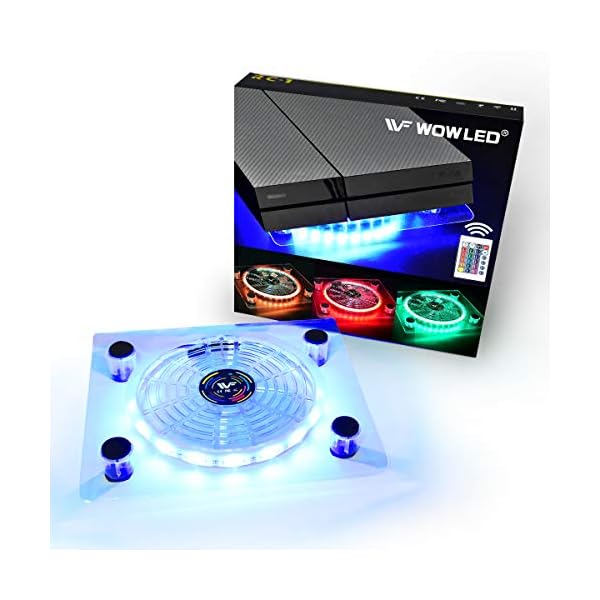 WOWLED-USB-RGB-LED-Cooler-Cooling-Fan-Pad-Stand-Accessories-wWireless-Remote-Controller-for-PS4-Playstation-4-XBOX-One-Consoles-Laptop-Notebook WOWLED USB RGB LED Cooler Cooling Fan Pad Stand Accessories with Wireless Remote Controller for PS4 Playstation 4 XBOX…