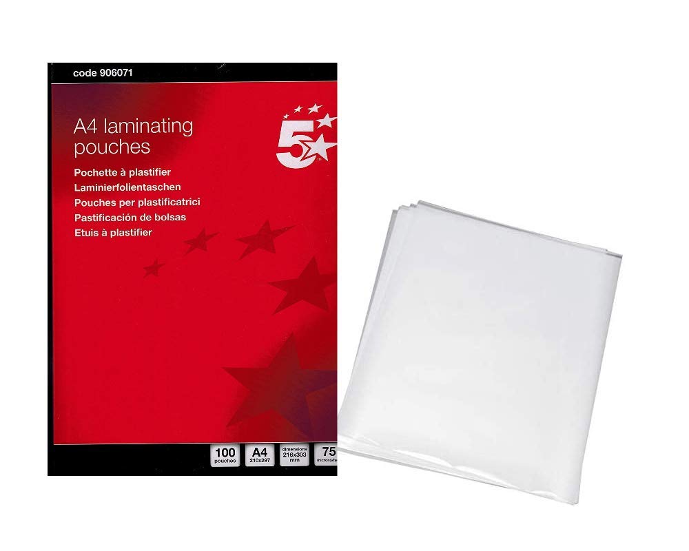 3XOffice Laminating Pouches 150 Micron for A4 Glossy (Pack 100)