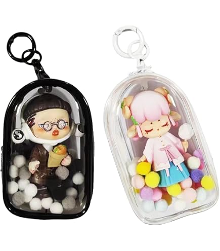 Doll Storage Case Waterproof Pvc Clear Figure Display Bag With Keychain Small Hanging Doll...