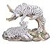 7-Inch Medium Polyresin White Tiger Couple Resting Figurine