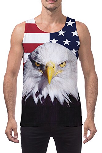 Leapparel Mens Running Tank Top Funny Graphic Printed Sport and Casual Relaxed Vest Shirt Big Size American Fl