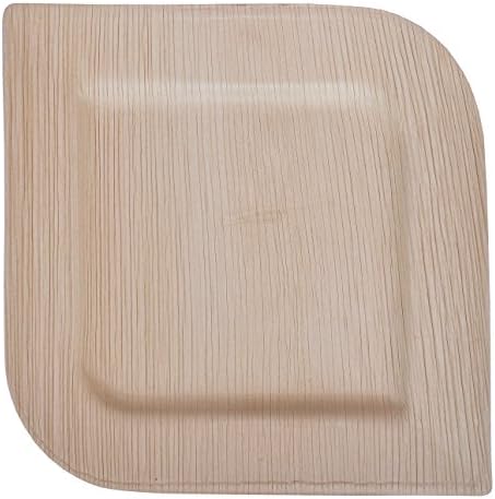 Green Atmos 100 pack 8 inch square disposable plates royal party wedding salad dessert side plate biodegradable compostable and eco friendly productsdisposable palm leaf plates