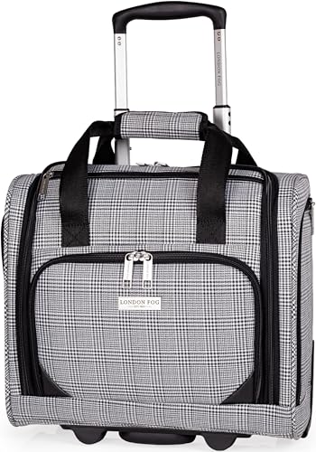 London Fog 15 Inch Cabin Suitcase on x2 Wheels - Approved for EasyJet, Jet2 & BA | Soft Shell Onboarder Luggage Fits Travel Cage Measuring 55x40x20cm | Newbury 2.1kg Carry-On Under Seat