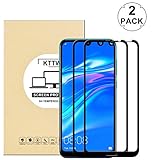 KTTWO Huawei Y7 Pro 2019 Screen Protector, (2PACK) Full Cover Anti-Scratch Bubble-Free Tempered Glass Screen Protector with Full Glue for Huawei Y7 Pro 2019 (Black)