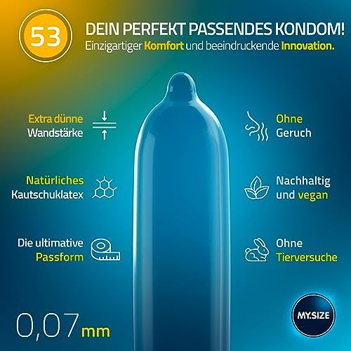 Classic Kondome 53 mm, Größe 4 | 10 Stück Standardpackung | gefühlsecht hauchzart | 0,07 mm Wandstärke