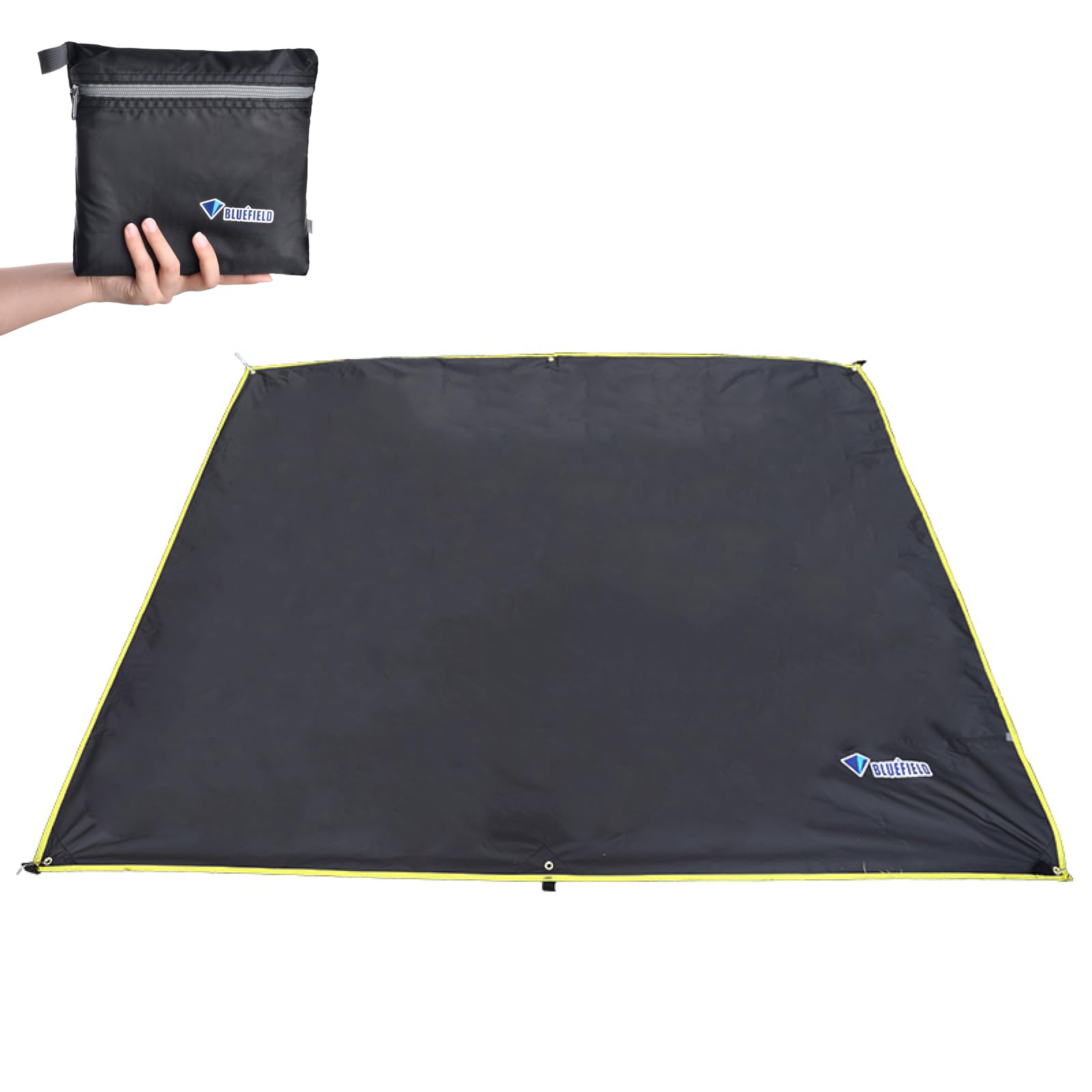 TRIWONDER Tent Tarp Groundsheet Tarpaulin Waterproof Camping Tarp Tent Footprint Awning Picnic Mat Hammock Rain Fly (Z - Black, L - 2.2 x 2.4 m)