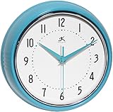 Infinity Instruments Turquoise Retro 9-1/2-Inch Metal Wall Clock (Kitchen)