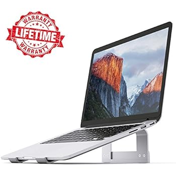 Laptop Stand iQunix Aluminum Ventilated Stand Update Version - Ergonomic Riser Portable Holder for MacBook Pro, All Notebooks,Silver