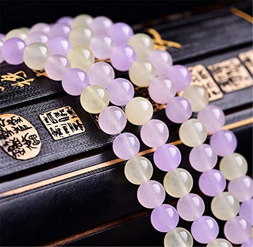 Mimeier 6-12mm Purple and Yellow Chalcedony Round Beads Strands (025YS) (8mm)