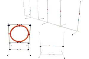 Midlee Dog Agility Beginner Set- Hoop Jump, Weave Poles, and Bar Jump