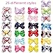 40PCS Baby Girls 3Inch Grosgrain Ribbon Hair Bows Ties Elastic Nylon Hair Bands Ponytail Holder Pigtail Hair Bows Hair Accessories for Girls Toddlers Kids Children in Pairs