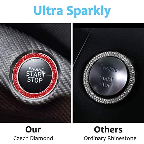 ToBeQueen Push Start Button Bling Rings Auto Car