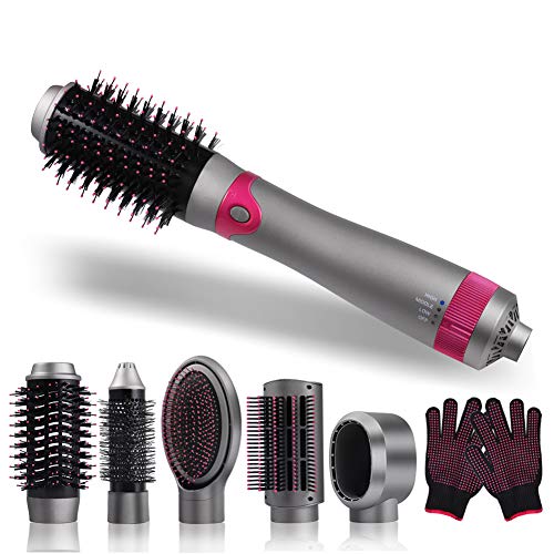 Cepillos de aire caliente lucklook 6 en 1 para peinar el cabello,