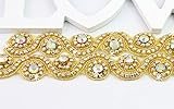 Seasofbeauty Handmade Crystal Rhinestone Trim Chain Beaded Applique 1 Yard