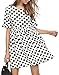 Romwe Women's Comfy Swing Tunic Short Sleeve Smock Polka Dot Loose Dress Black&White L