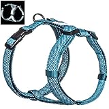 Embark Illuminate Reflective Dog Harness Medium – Easy On and Off, No Choke Dog Walking Harness - Be Seen from All Angles (Medium, Blue)