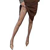 Mrotrida Women's Butterfly Flower Patterns Tights Elegant Lace Rose Print Fishnet Stockings JK Hollow Mesh Floral Pantyhose