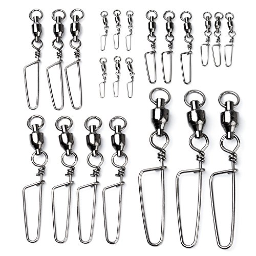 image for Alwonder Ball Bearing Swivel with Coastlock Snap Welded Solid Ring,Fre
